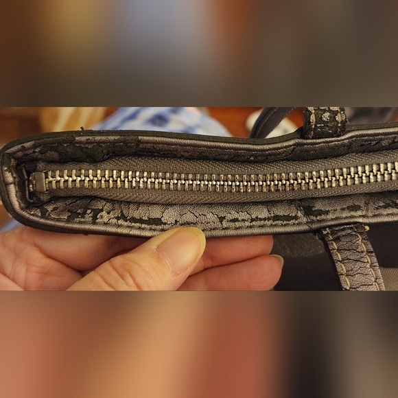 Coach Signature Stripe Metallic Logo Handbag Tote G1276 F20429 - Picture 14 of 16